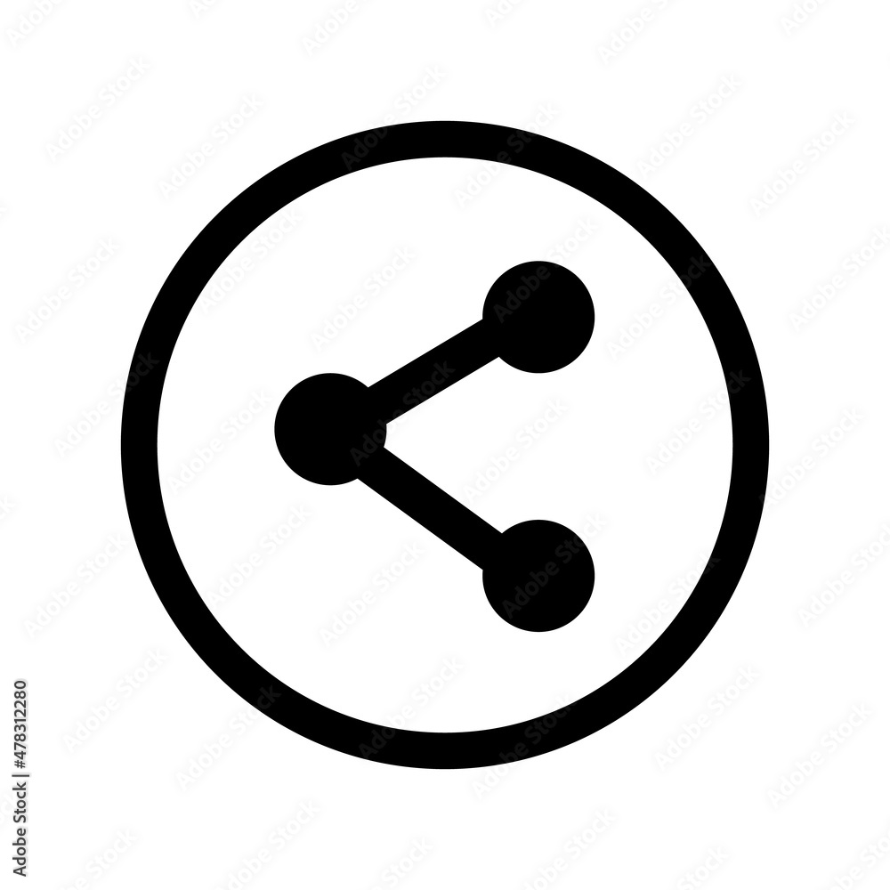 Poster sharing button icon in a round circle. vector.