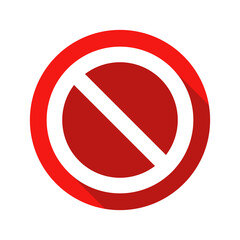 modern stop sign icon in red.