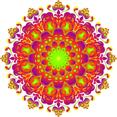 vector colored mandala design on white background.