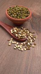 Green Mung Beans Also Know as Mung Dal, Vigna Radiata, Green Beans or Moong Dal isolated on White Background
