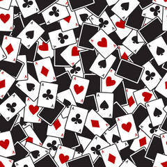 Playing cards seamless pattern, background