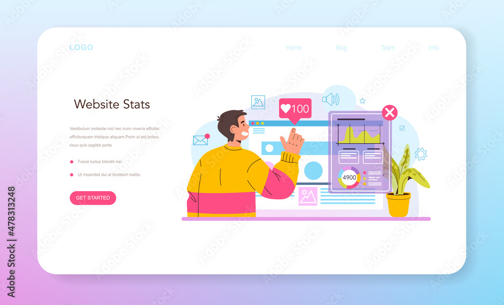 Canvas Prints content manager web banner or landing page. idea of digital promotion