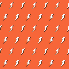 Retro vector seamless pattern with lightning bolt