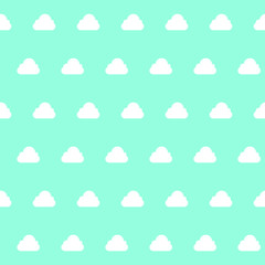 White clouds and blue sky seamless pattern