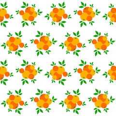 Tropical seamless pattern with orange fruit
