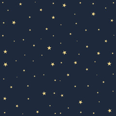 Seamless pattern with night sky and stars