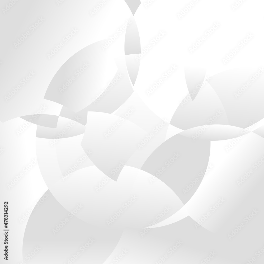 Poster Abstract white and gray gradient background. Modern minimalist design. Vector illustration with simple shapes like circle, square, rectangle. Monochrome light 3d futuristic design