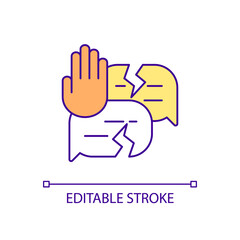 Coping with ineffective communication RGB color icon. Dealing with anxiety in social situations. Isolated vector illustration. Simple filled line drawing. Editable stroke. Arial font used