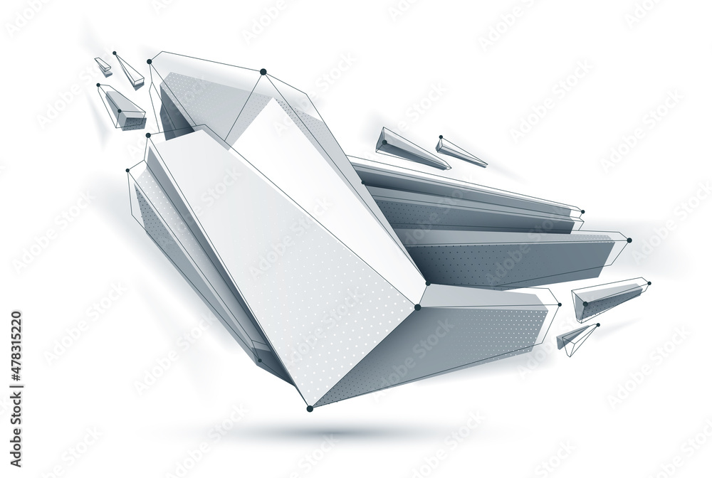 Poster polygonal form vector abstract design, modern futuristic shape ai neural network concept, dynamic te