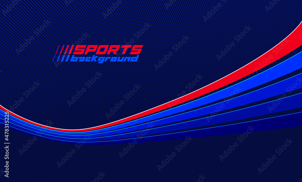 Poster sports activities games and racing vector linear background in 3d perspective rotation, dark red and