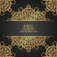 Royal luxury mandala background with golden arabesque