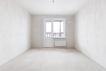 Fototapeta premium interior of the apartment without decoration in gray colors