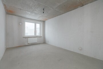interior of the apartment without decoration in gray colors