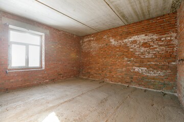 interior of the apartment without decoration in gray colors