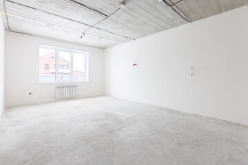 interior of the apartment without decoration in gray colors