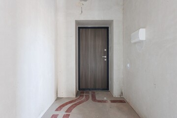 interior of the apartment without decoration in gray colors