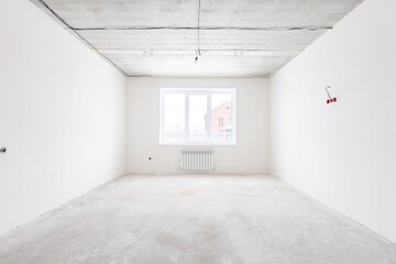 interior of the apartment without decoration in gray colors