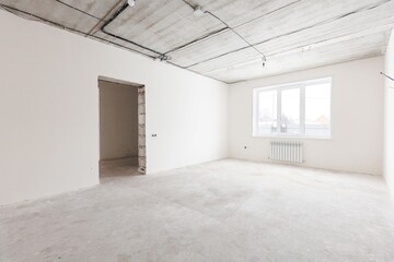 Obraz premium interior of the apartment without decoration in gray colors