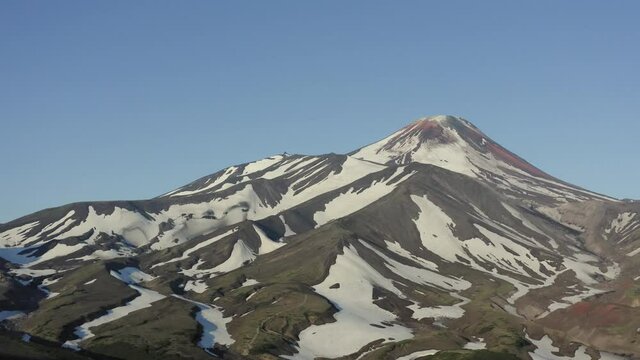 Aerial View on Climbing Route to Avachinsky Volcano, Kamchatka