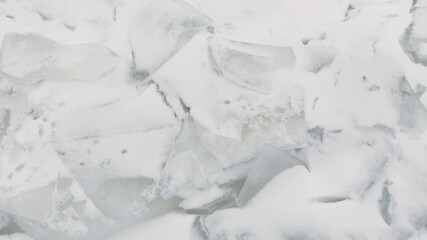 Snow and ice background, winter season texture