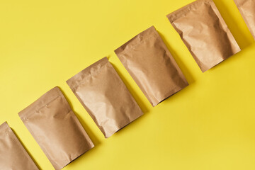 Eco friendly packaging, paper recycling, zero waste, natural products concept. Copy space.