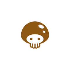 mushroom head skull logo with a cute and fun shape