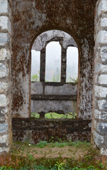 Archs of an old ruined French Church in Sapa, Vietnam