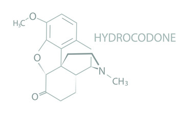 Hydrocodone molecular skeletal chemical formula.