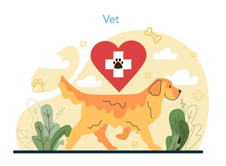 Pet veterinarian concept. Veterinary doctor checking and treating