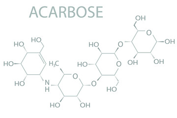 Acarbose molecular skeletal chemical formula.