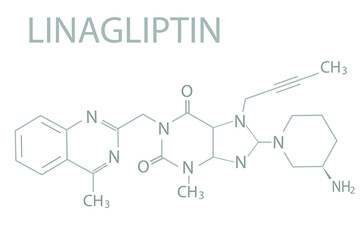 Linagliptin molecular skeletal chemical formula.