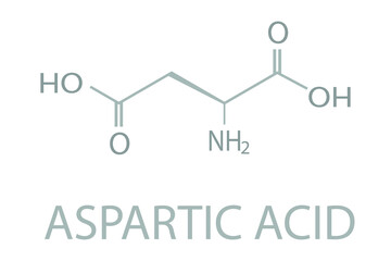 Aspartic acid molecular skeletal chemical formula.