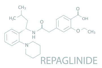 Fototapeta premium Repaglinide molecular skeletal chemical formula.