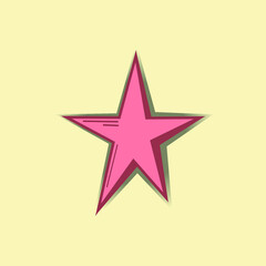 beautiful pink star flat vector illustration