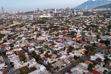 Vista aérea del Parque Bosque Del Valle, San Pedro Garza García, Nuevo León. México