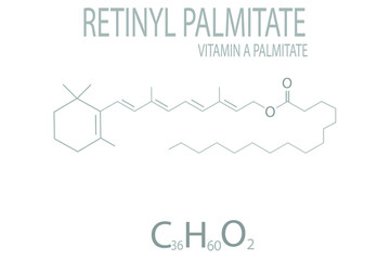 Retinyl palmitate (vitamin A) molecular skeletal chemical formula.