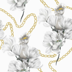 Beautiful seamless pattern with floral background 