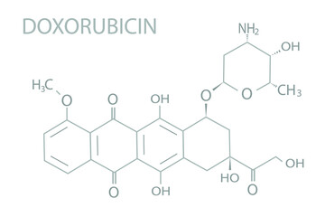 Doxorubicin molecular skeletal chemical formula.