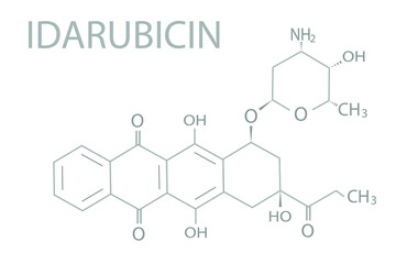 Idarubicin molecular skeletal chemical formula.