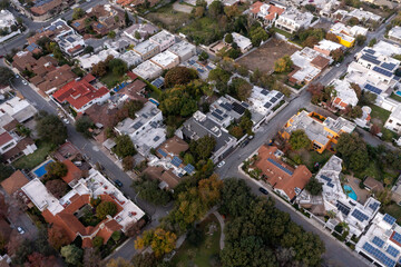 Vista aérea del parque Los Olivos, San Pedro Garza García, Nuevo León. México