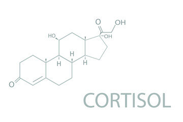 Cortisol molecular skeletal chemical formula.