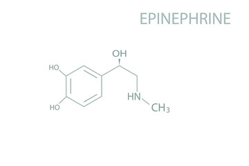 Epinephrine molecular skeletal chemical formula.