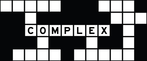 Alphabet letter in word complex on crossword puzzle background