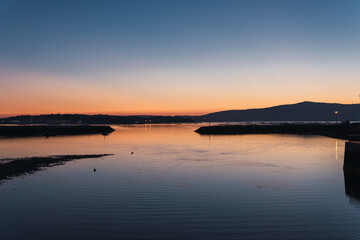 sunset over the lake