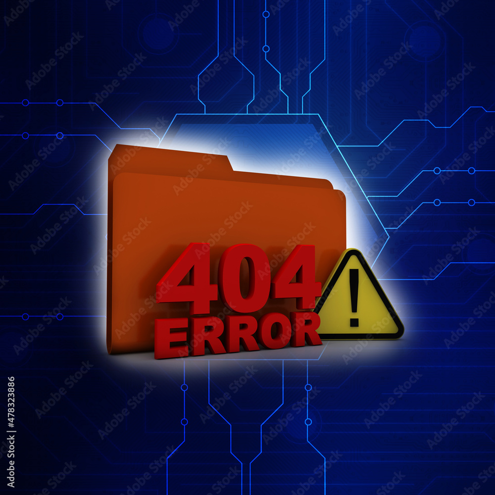 Poster 3d rendering exclamation sign with error