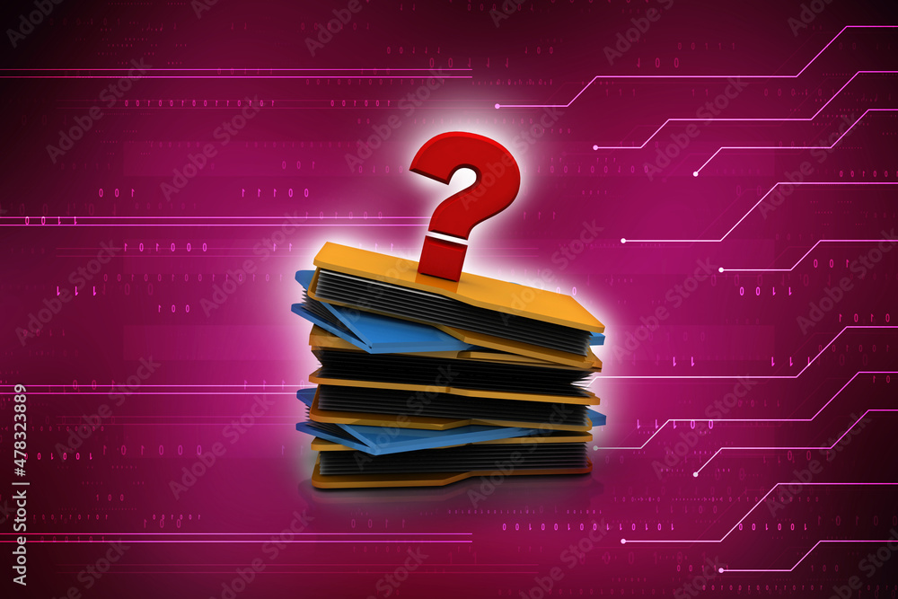 Poster 3d rendering folder with documents