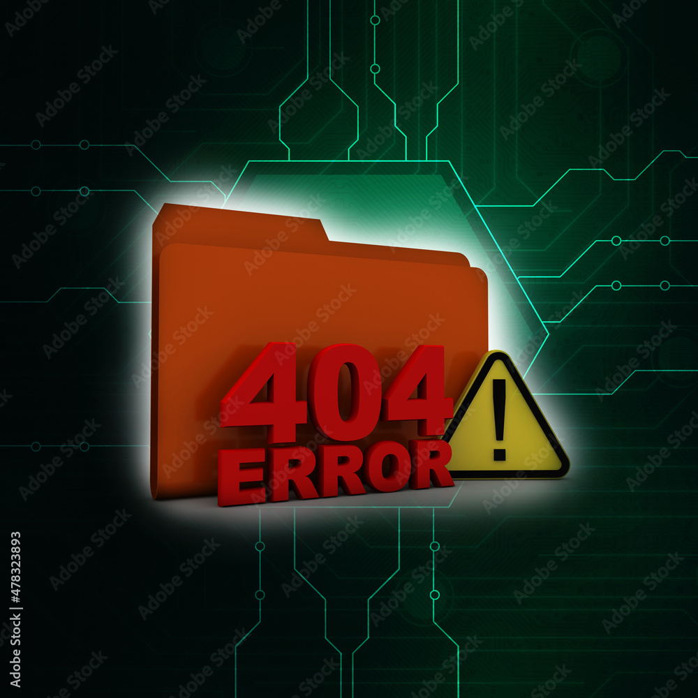 Poster 3d rendering exclamation sign with error