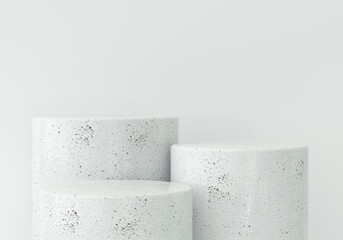 White ceramic podium for product presentation on clean background,3d illustration