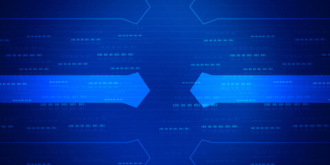 2d illustration abstract digital binary data on computer screen
