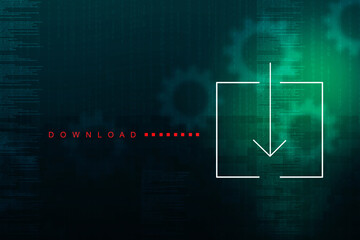 2d rendering Downloading arrow icon